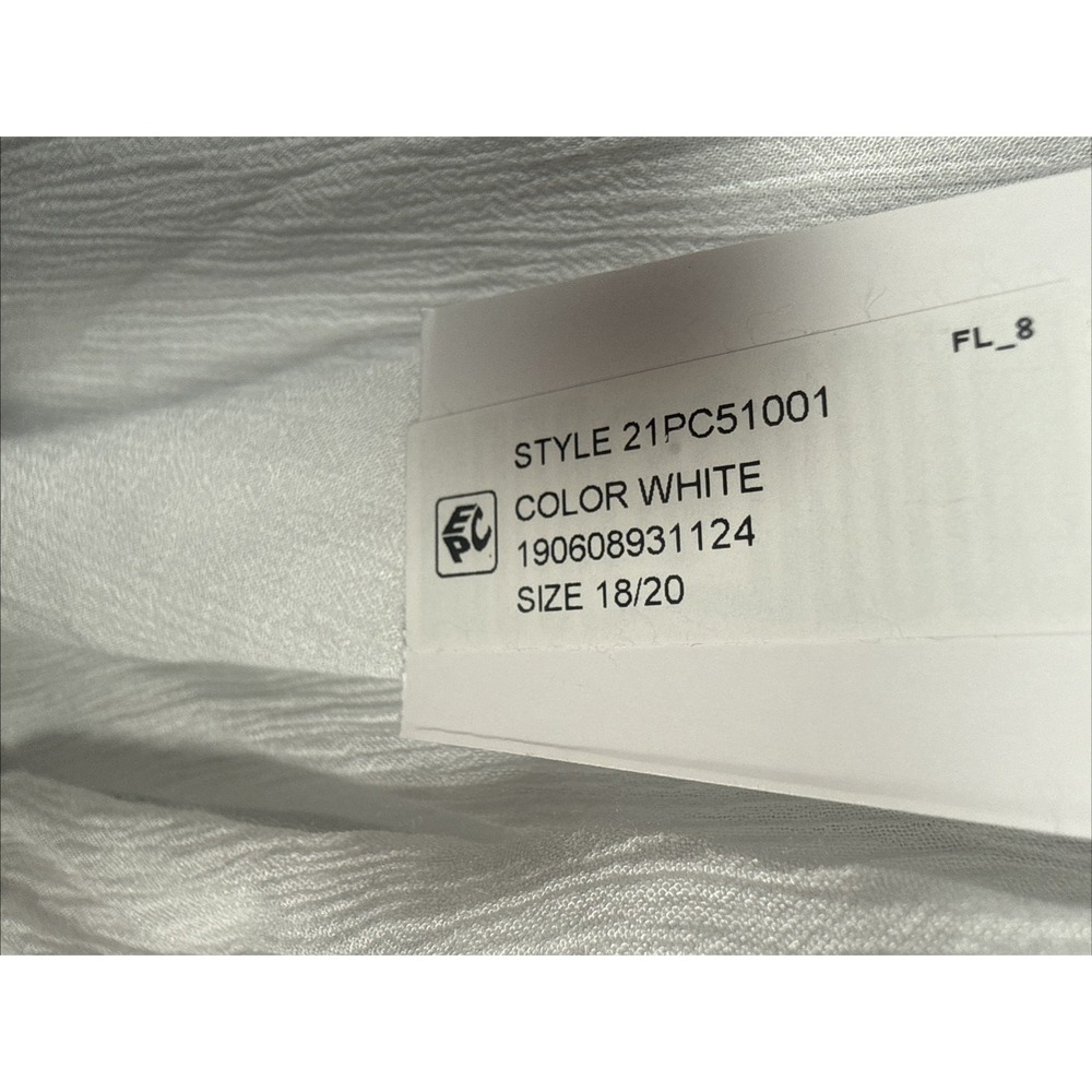 Anne Cole V-Neck White 100 Rayon Tunic Beach Cover-Up Women's Sz 18-20 NWT - Picture 7 of 7